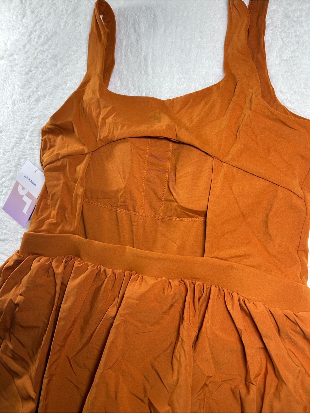 NWT Sz M JoyLab Game Day Activewear Athletic Dress built-in Shorts Rust Orange - Picture 9 of 12